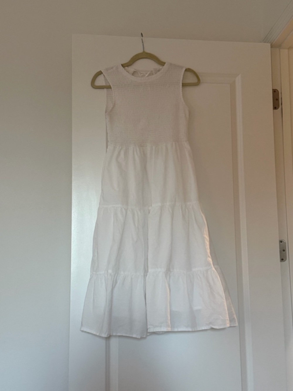 Petal & Pup White Tiered Midi Dress